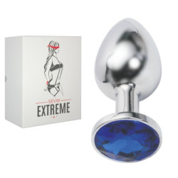 Buttplug Rosebud Dourado com Cristal Azul – Pequeno